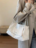 Chain strap shoulder bag with a softly gathered top